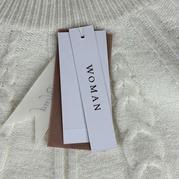 Philosophy Sweater Womens 3X Ivory Chunky Knit Pullover Crew Long Sleeve New $88 - Picture 5 of 14